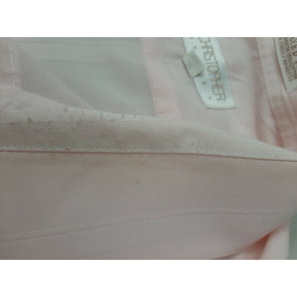 RARE Christopher Street pink button down shirt relaxed fit 17 34/35 stain sale - Picture 3 of 6